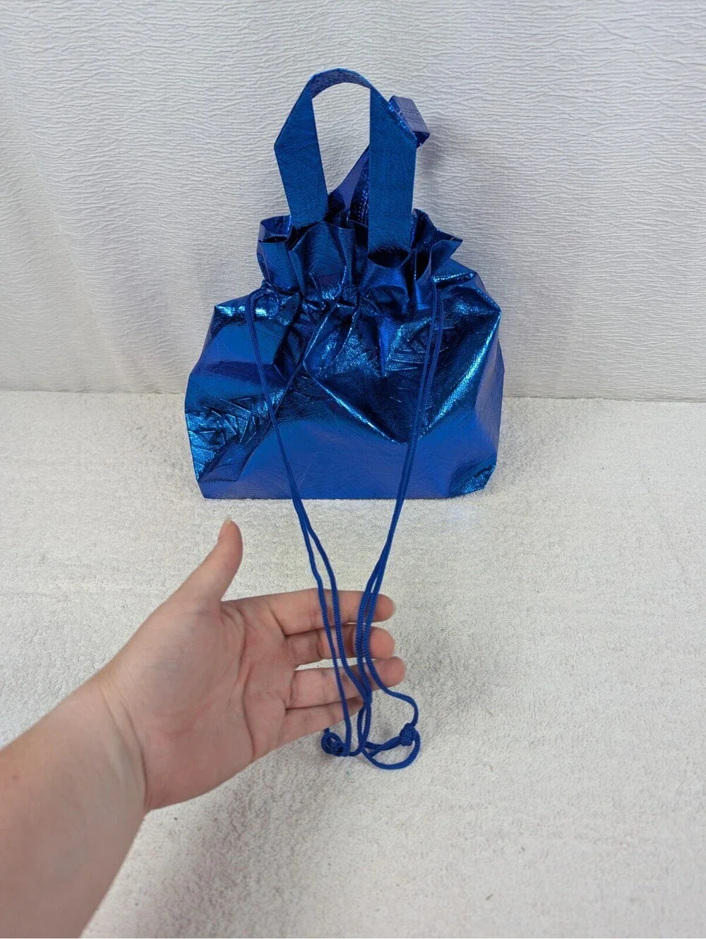 Canvas Type Draw Strip Gift Bags With Handles - 13 in x 10 in x 5 in - 24 Bags